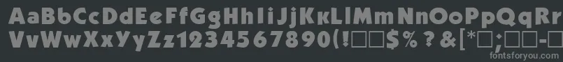 フォントKblb – 黒い背景に灰色の文字