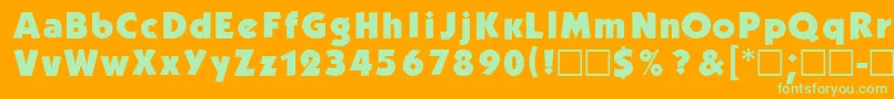 Kblb Font – Green Fonts on Orange Background