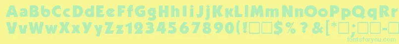 Kblb Font – Green Fonts on Yellow Background