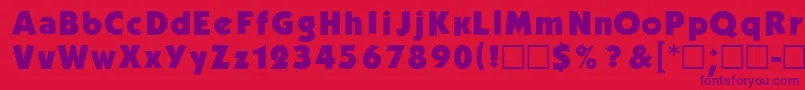 Czcionka Kblb – fioletowe czcionki na czerwonym tle