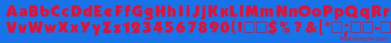 フォントKblb – 赤い文字の青い背景