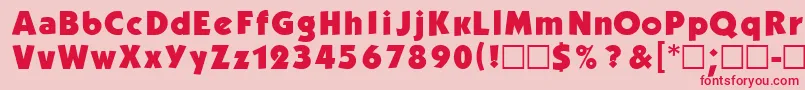 Czcionka Kblb – czerwone czcionki na różowym tle
