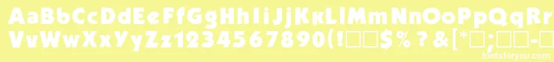 Kblb-Schriftart – Weiße Schriften auf gelbem Hintergrund