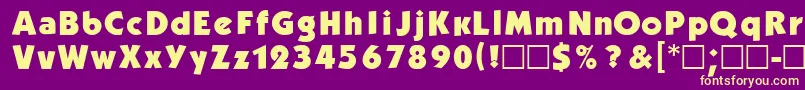Fonte Kblb – fontes amarelas em um fundo roxo