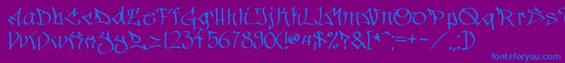 Więcej informacji o czcionce Hinterwelt15 Czcionka Hinterwelt15 – niebieskie czcionki na fioletowym tle