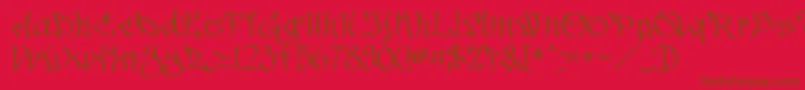 Hinterwelt15-Schriftart – Braune Schriften auf rotem Hintergrund