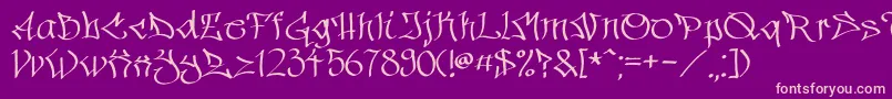 Hinterwelt15 Font – Pink Fonts on Purple Background