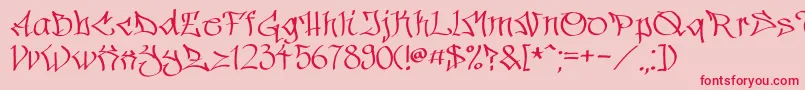 Hinterwelt15 Font – Red Fonts on Pink Background