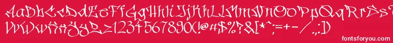 Hinterwelt15 Font – White Fonts on Red Background