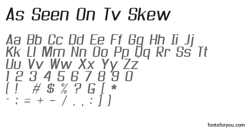 Шрифт As Seen On Tv Skew – алфавит, цифры, специальные символы