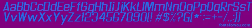 As Seen On Tv Skew Font – Blue Fonts on Purple Background