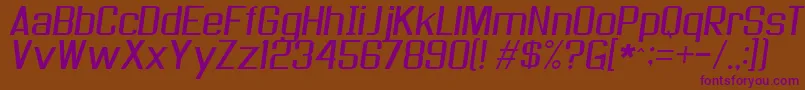 As Seen On Tv Skew Font – Purple Fonts on Brown Background