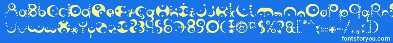 Fishinth Font – Yellow Fonts on Blue Background