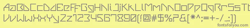 フォントVanbergerBold – 黄色の背景に灰色の文字