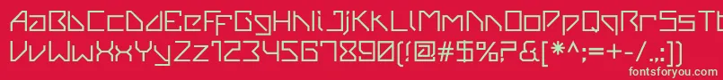 フォントVanbergerBold – 赤い背景に緑の文字