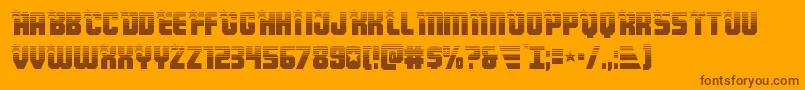 Fonte Armyrangershalf – fontes marrons em um fundo laranja