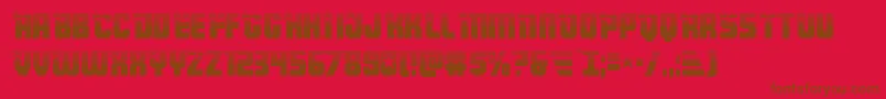 Armyrangershalf-Schriftart – Braune Schriften auf rotem Hintergrund