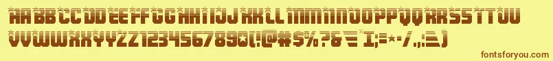 Armyrangershalf Font – Brown Fonts on Yellow Background