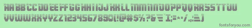 Armyrangershalf-Schriftart – Graue Schriften auf grünem Hintergrund