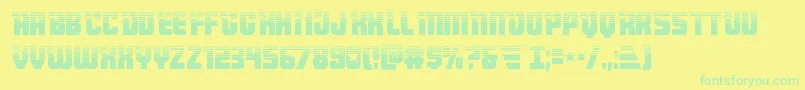 Armyrangershalf-Schriftart – Grüne Schriften auf gelbem Hintergrund