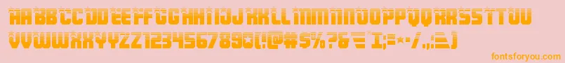 Armyrangershalf-Schriftart – Orangefarbene Schriften auf rosa Hintergrund