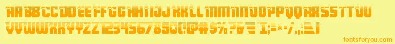 Armyrangershalf Font – Orange Fonts on Yellow Background