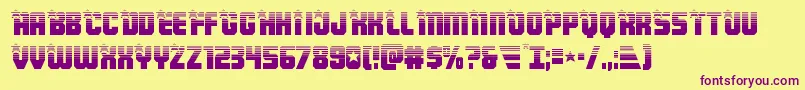 Armyrangershalf Font – Purple Fonts on Yellow Background