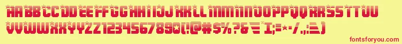 フォントArmyrangershalf – 赤い文字の黄色い背景