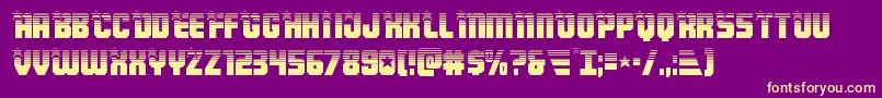 フォントArmyrangershalf – 紫の背景に黄色のフォント