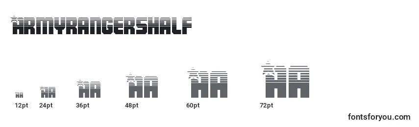 Размеры шрифта Armyrangershalf