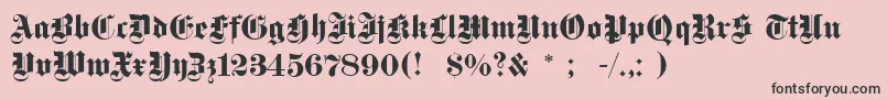 Dsfettegotisch Font – Black Fonts on Pink Background
