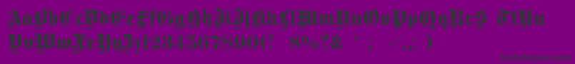 Fonte Dsfettegotisch – fontes pretas em um fundo violeta