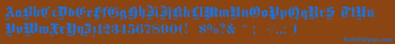 Dsfettegotisch Font – Blue Fonts on Brown Background