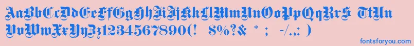 Dsfettegotisch Font – Blue Fonts on Pink Background