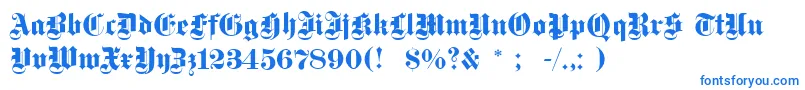Dsfettegotisch Font – Blue Fonts on White Background