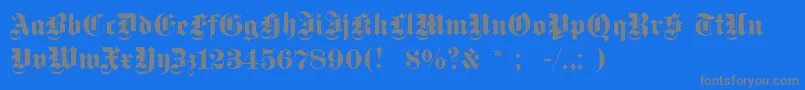 フォントDsfettegotisch – 青い背景に灰色の文字