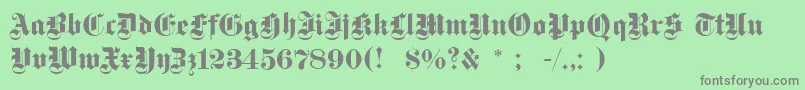 Dsfettegotisch Font – Gray Fonts on Green Background