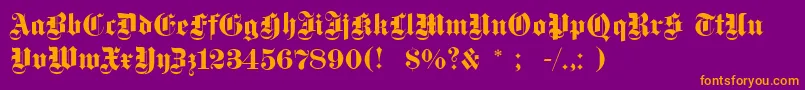Dsfettegotisch Font – Orange Fonts on Purple Background