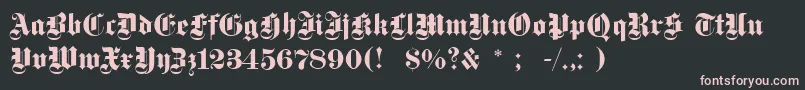 Dsfettegotisch Font – Pink Fonts on Black Background