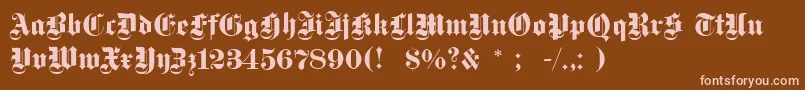 Dsfettegotisch Font – Pink Fonts on Brown Background