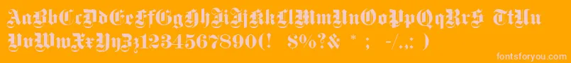 Dsfettegotisch Font – Pink Fonts on Orange Background