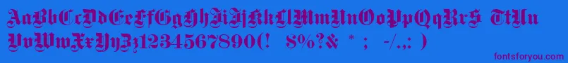 Dsfettegotisch Font – Purple Fonts on Blue Background
