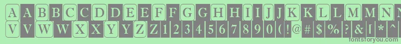 フォントAntiqu6 – 緑の背景に灰色の文字