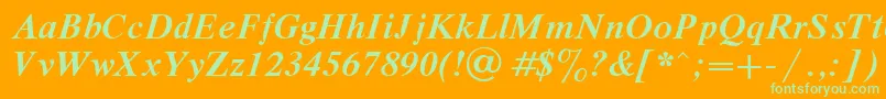 DutchBoldItalic Font – Green Fonts on Orange Background