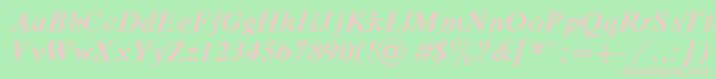 DutchBoldItalic Font – Pink Fonts on Green Background