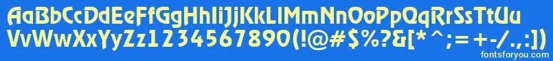 ARewinderdemi Font – Yellow Fonts on Blue Background