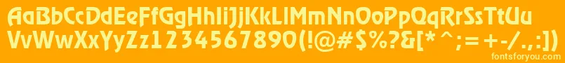 ARewinderdemi Font – Yellow Fonts on Orange Background