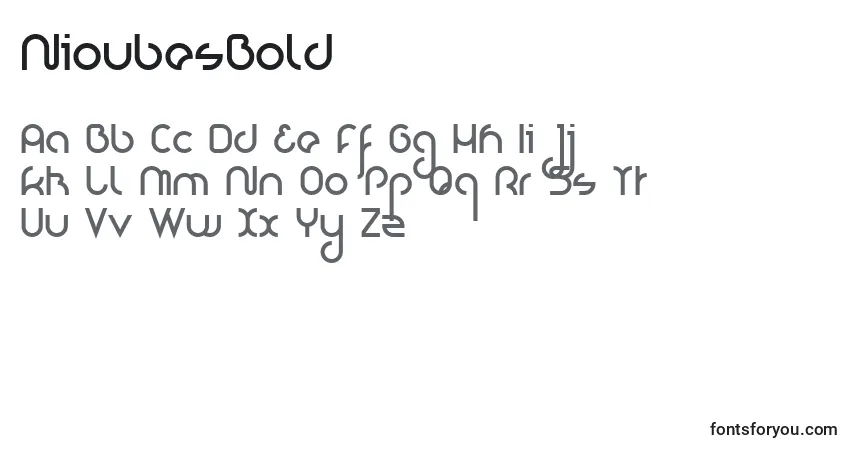 Шрифт NioubesBold – алфавит, цифры, специальные символы