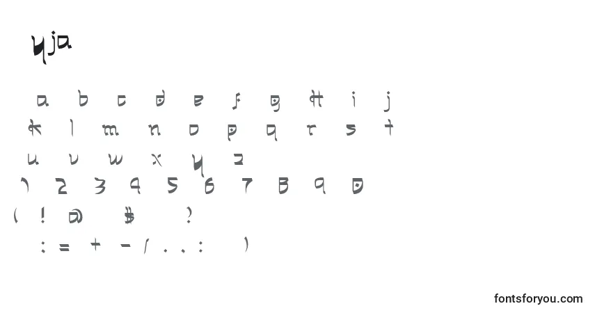 A fonte Ryja – alfabeto, números, caracteres especiais