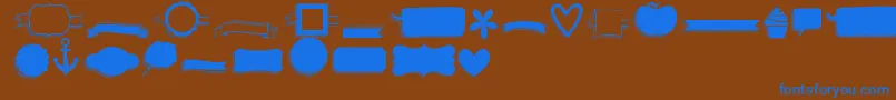 Kgflavorandframessix-Schriftart – Blaue Schriften auf braunem Hintergrund